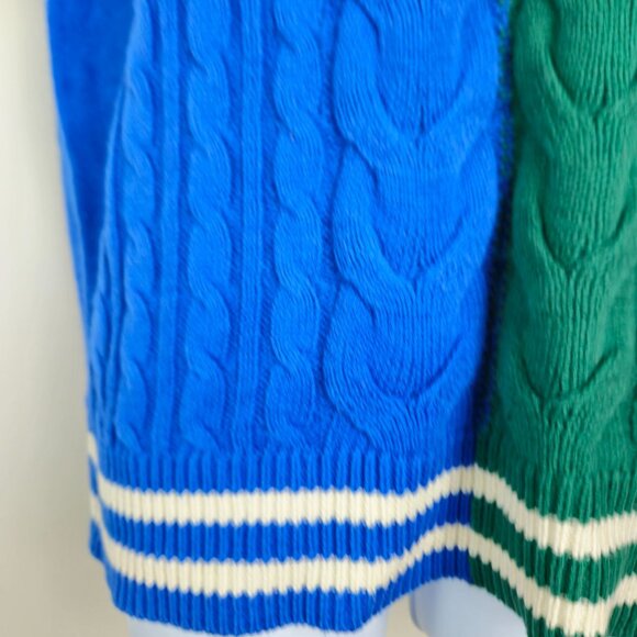 Wild Fable Womems Med Sweater Vest Oversized Cable-Knit V-Neck Blue & Green - Picture 6 of 9